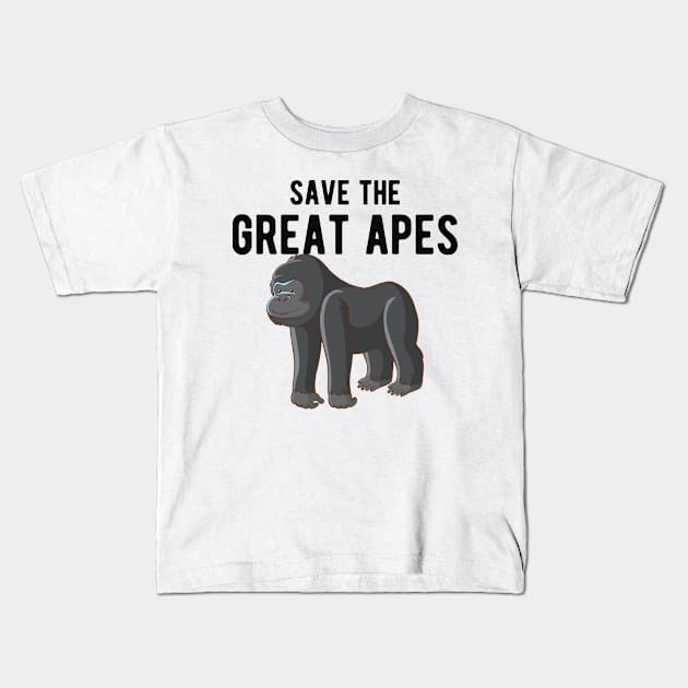 Great Ape - Save great apes Kids T-Shirt by KC Happy Shop